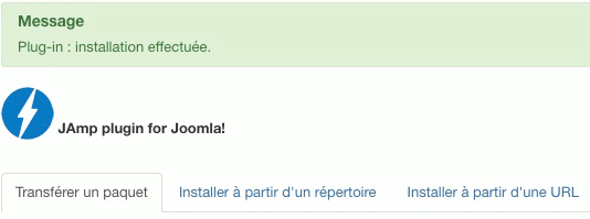 Installation de l'extension JAmp pour Joomla!