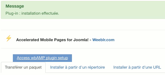 Installation de l'extension wbAmp pour Joomla!