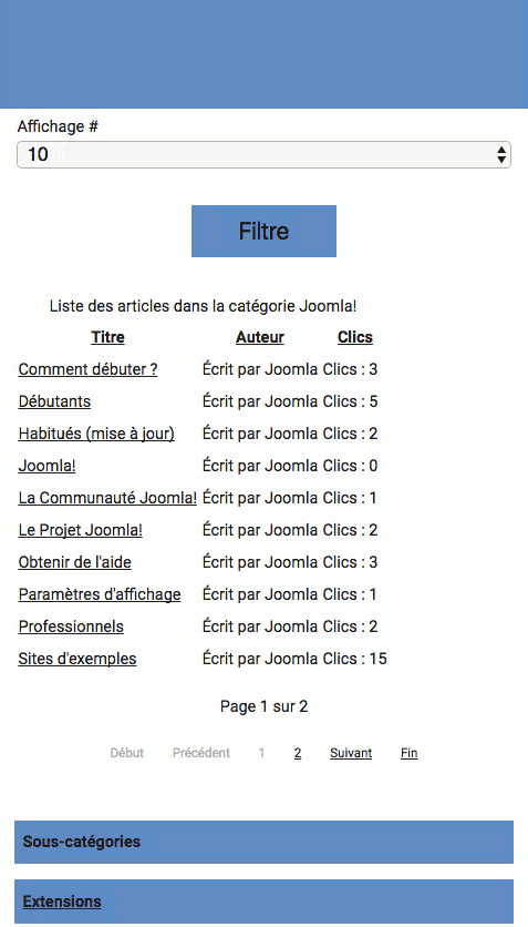 Surcharge de la liste des articles dans le plugin wbAmp