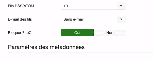 Configuration FLoC Joomla! 3.9.27