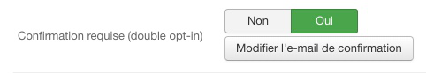 Réglage double opt in pour Acymailing