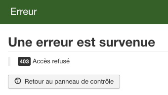 Erreur 403 : accès refusé