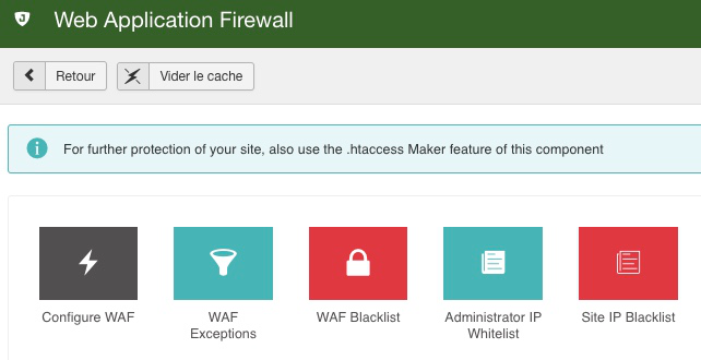 Interface Web Application Firewall