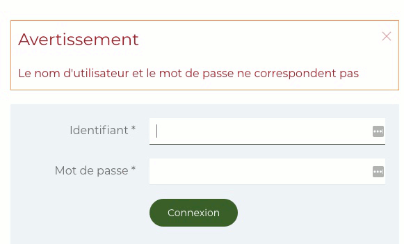 Modification du message d'erreur mot de passe Joomla!