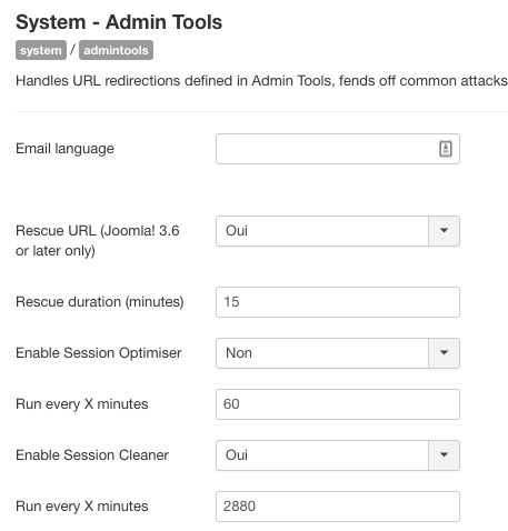 Plugin système Admin Tools Pro